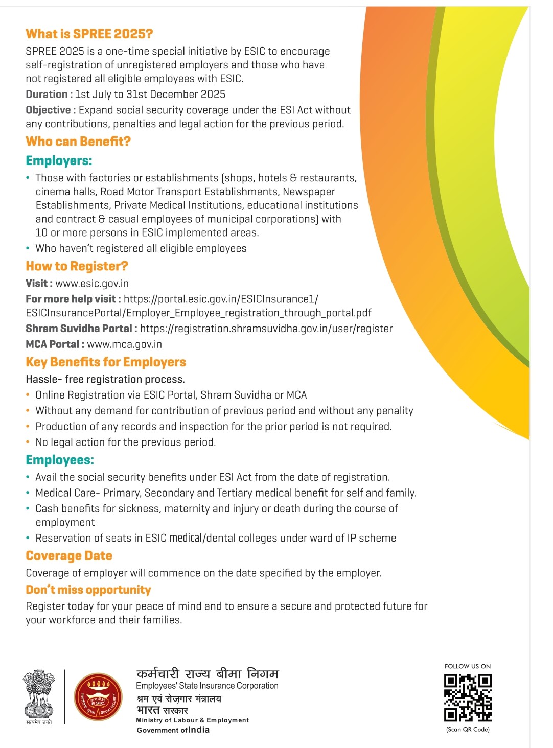 ESIC SPREE Scheme 2025
